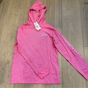 Girls Hot Pink Vineyard Vines Lightweight Hoodie